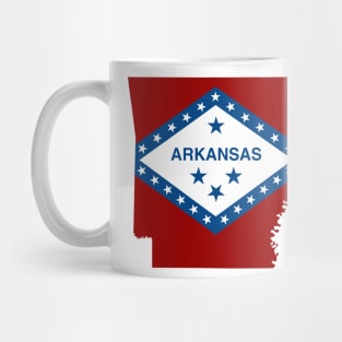 Arkansas Flag State Outline AF (black) Mug